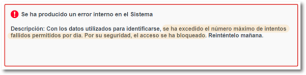 Error acceso bloqueado