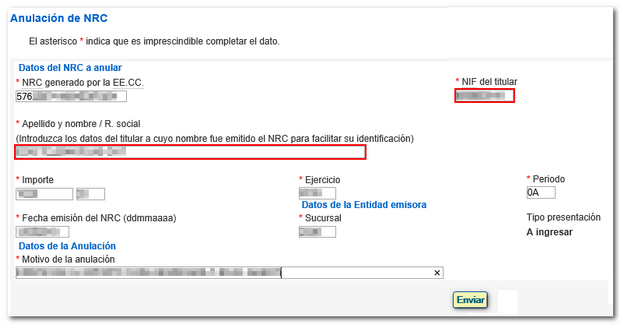 Formulario de introdución de datos