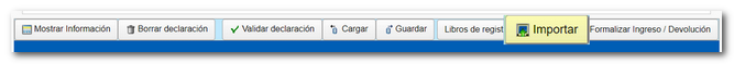 Image of the import button