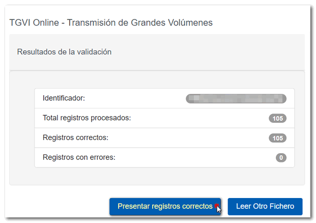 Presentar registros correctos