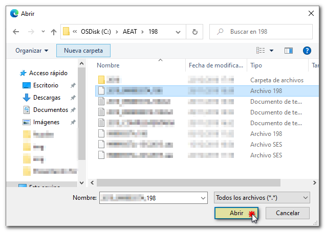 Fichero para importar