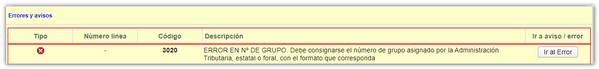   Error si el camp és incorrecte