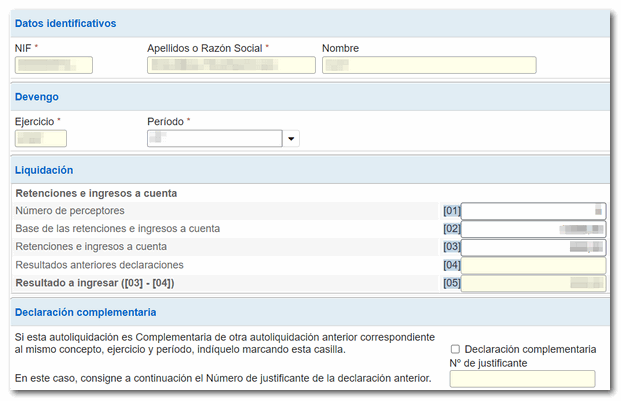 Imagen del formulario modelo 115