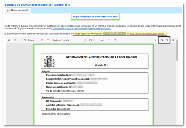 Justificant presentació