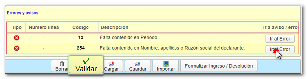 Validate tax return