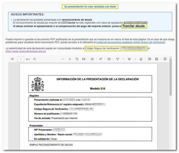 Proof of submission  