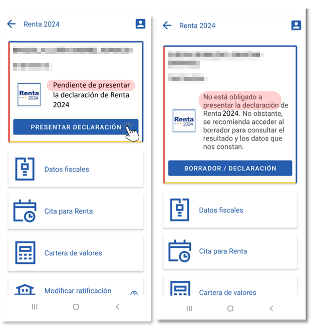 Declaración no presentada