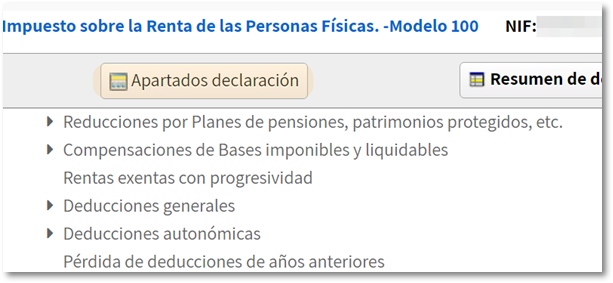 Apartados declaración