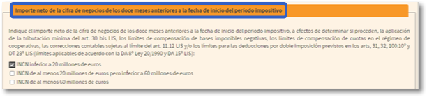 Importe neto de la cifra de negocios