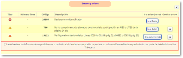 Validar declaración